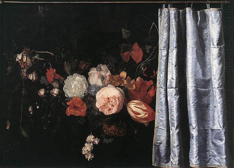 Adriaen van der Spelt Flower Still-Life with Curtain china oil painting image